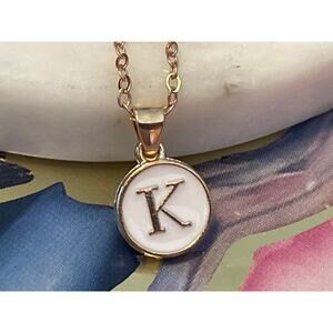 K Letter initial pendant necklace